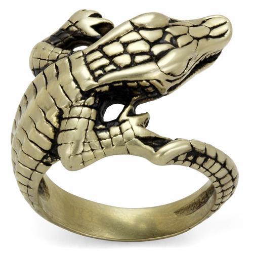 JCE2459 IP Antique Copper Stainless Steel Ring with Epoxy  in Jet